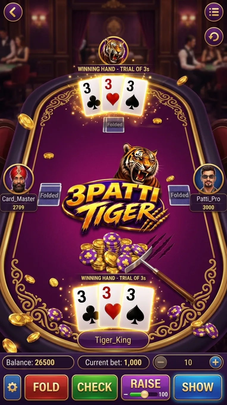 Download 3Patti Tiger APK - Gameplay Screenshot 1