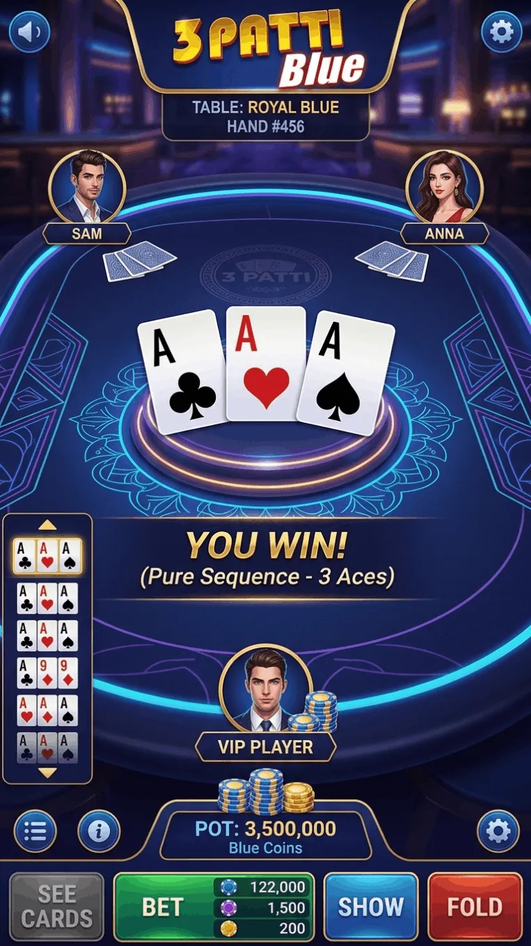 Download 3 Patti Blue APK - Gameplay Screenshot 2