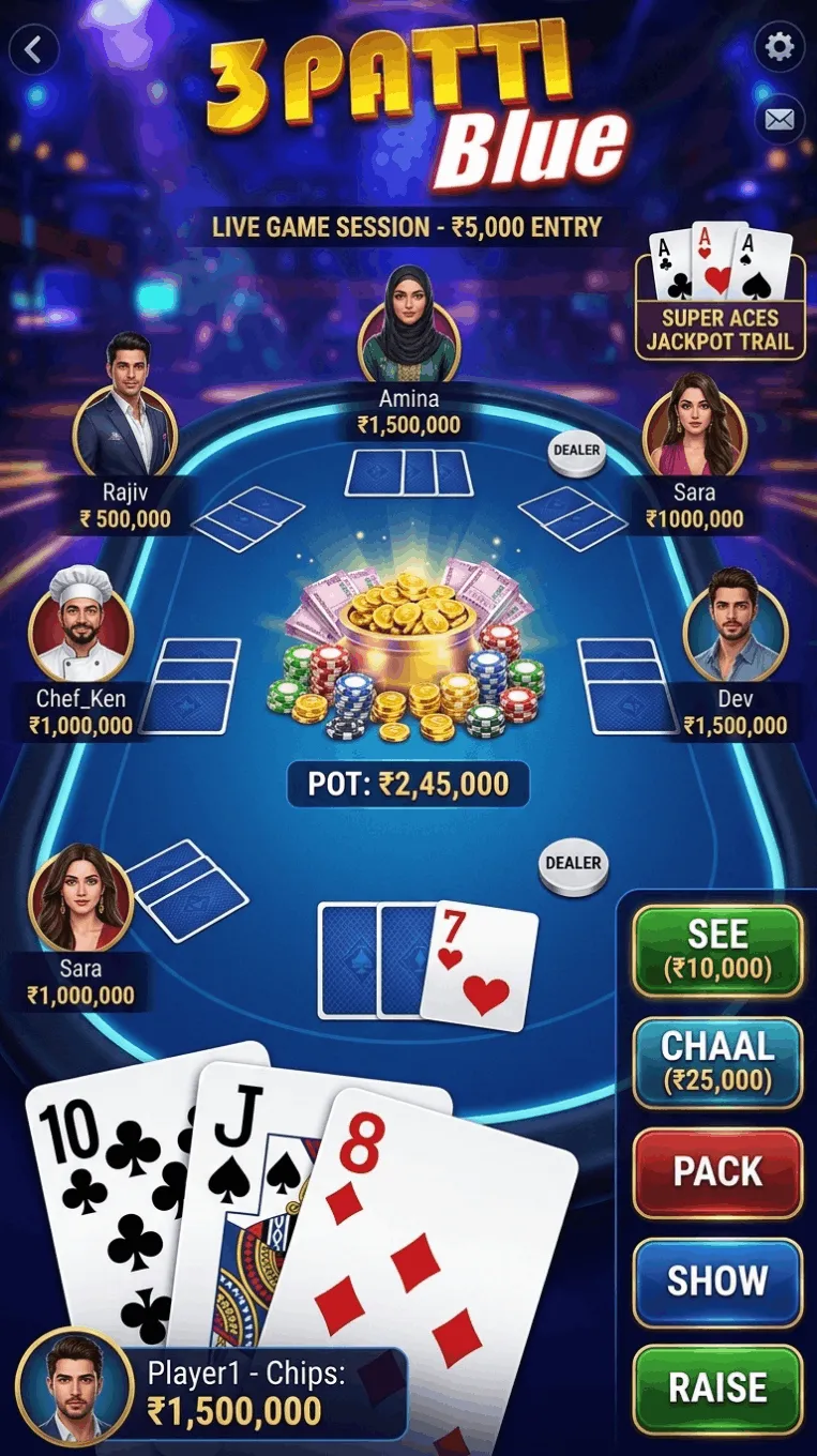 Download 3 Patti Blue APK - Gameplay Screenshot 3